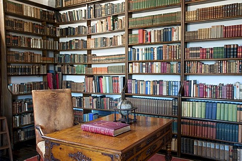 Library, Haemelschenburg Castle, Weser Renaissance style, Weserbergland, Lower Saxony, Germany, Europe