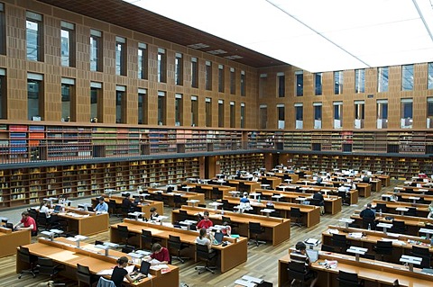 Reading room, Saechsische Landesbibliothek, university library, Dresden, Saxony, Germany