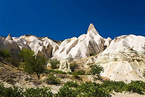 Tuff rock landscape near Goereme, Cappadocia, Central Anatolia, Turkey, Asia