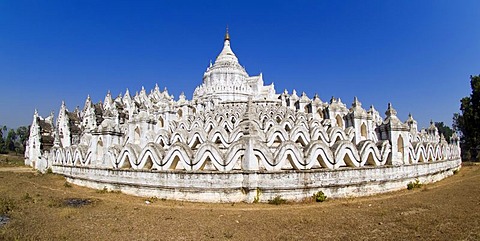 Hsinbyume or Myatheindan Pagoda, Mingun, Burma, Myanmar, Southeast Asia