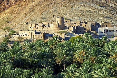 Mountain village Birkat al Mawz, Sultanate of Oman, Near East
