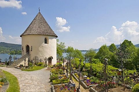 Ossuary next to the Holy Primus and Felician pilgrims church, Maria Woerth, Woerthersee Lake, Carinthia, Austria, Europe