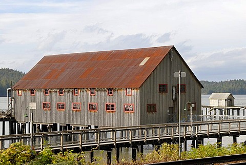 Abandoned fish cannery, Historic Northern Pacific Cannery, Prince Rupert, British Columbia, Canada, North America