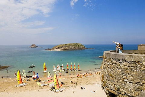 View over the St.Malo beach, Brittany, France, Europe