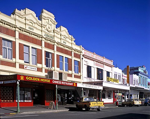 Shopping street in Nelson City, South Island, New Zealand