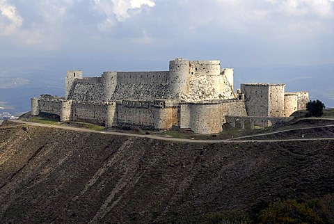 Crusader fortress Krak des Chevaliers, Syria, UNESCO World Heritage Site, Middle East, Asia