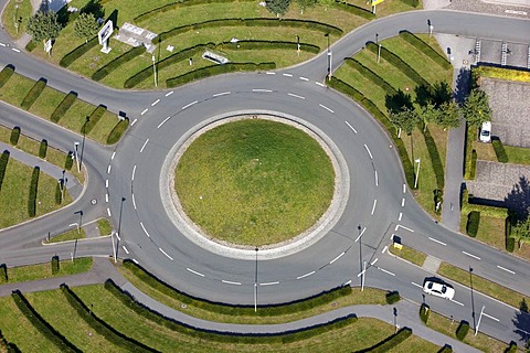 Roundabout junction near Muenster, North Rhine-Westphalia, Germany, Europe