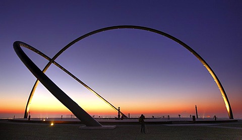 Arcs of the Horizon Observatory at sunset on Hoheward waste dump, Herten, North Rhine-Westphalia, Germany, Europe