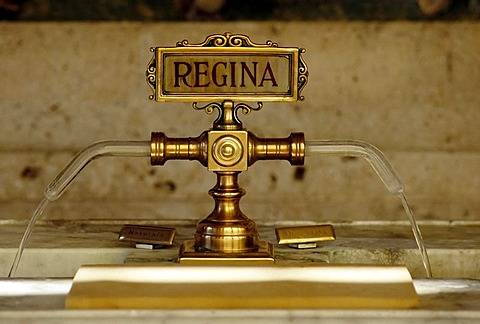 Brass water taps, detail, Tettuccio, thermal spa in an Art Nouveau style, Montecatini Terme, Tuscany, Italy, Europe