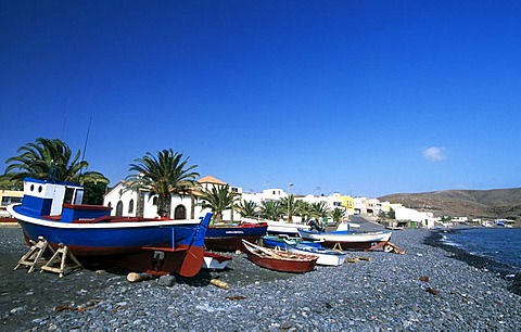 Fishing boats in La Lajita, Fuerteventura, Canary Islands, Spain, Europe