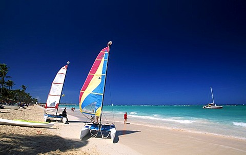 Catamarans on the Playa Bavaro, Punta Cana, Dominican Republic, Caribbean