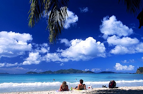 Couple at Smuggler's Cove on Tortola Island, British Virgin Islands, Caribbean