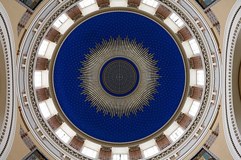 Interior view, cupola of Karl-Borromaeus-Kirche, St. Charles Borromeo Church, Dr. Karl-Luege Gedaechtniskirche, Dr Karl-Luege Memorial Church, Wiener Zentralfriedhof, cemetery, Vienna, Austria, Europe