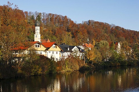 Wolfratshausen and the St Andreas parish church, Loisach, Upper Bavaria, Germany, Europe