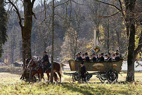 Coach during Leonhardifahrt, the feast day of Saint Leonard of Noblac, Kreuth, Tegernsee Valley, Upper Bavaria, Germany, Europe