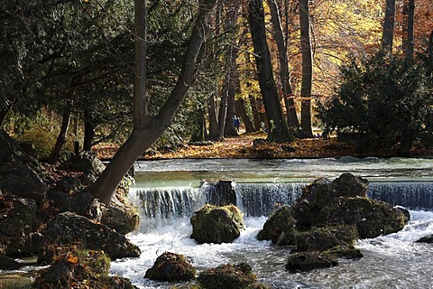 Eisbach River, Englischer Garten, English Garden, Munich, Bavaria, Germany, Europe