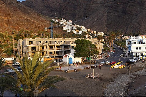 Building site at a hotel in La Playa, in the back La Calera, Valle Gran Rey, Canary Islands, Spain, Europe