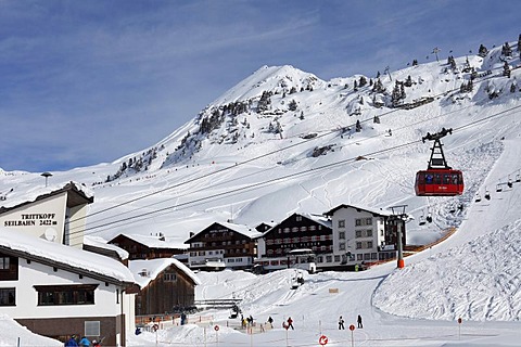 Zuers skiing area, Trittkopfbahn cable car, Vorarlberg, Austria