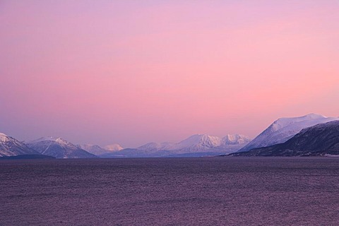 Grottsundet, Grott Sound, polar night, winter, Tromso, Troms, Norway