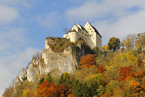 Werenwag Castle in upper Danube valley, County Sigmaringen, Baden-Wuerttemberg, Germany, Europe