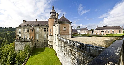 Chateau de Modave, Castle of Modave, panoramic view, Modave, Liege Province, Belgium, Europe