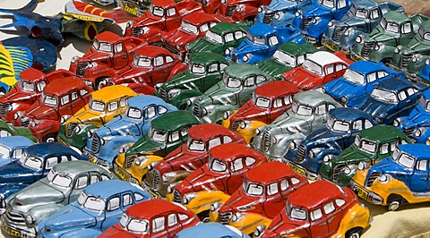 Die-cast miniture vintage cars, Trinidad, Sancti Spiritus province, Cuba, Latin America, America