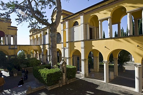 Dalmata Square on the Vittoriale degli Italiani Estate, Italian victory monument, property of the Italian poet Gabriele D'Annunzio, Gardone Riviera, Lake Garda, Italy, Europe