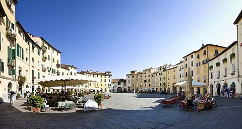 Piazza del Anfiteatro Square, Piazza Mercato Square, Amphitheatre, Lucca, Tuscany, Italy, Europe