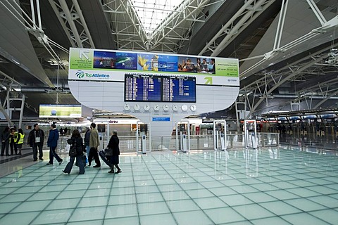 Porto Airport, display panel in the departure hall, Porto, Portugal, Europe