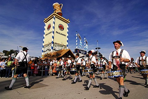 Opening ceremony, entering of the breweries, Wies'n, October fest, Munich, Bavaria, Germany, Europe