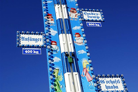 High Striker or Strength Tester, Wies'n, Oktoberfest, Munich, Bavaria, Germany, Europe