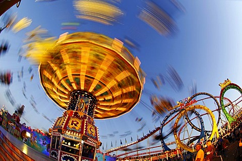 Chairoplane, Oktoberfest Beer Festival, or Wies'n, Munich, Bavaria, Germany, Europe