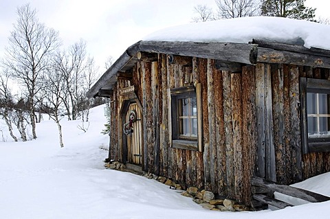 Wilderness lodge in Saariselkae skiing region, Ivalo, Lapland, Finland, Europe