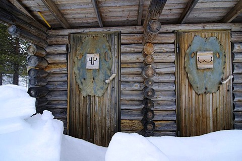 Toilets, igloo, Icehotel Kakslauttanen, Ivalo, Lapland, Finland, Europe