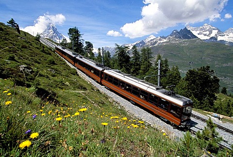 Gornergratbahn, Mt. Matterhorn, Zermatt, Wallis, Switzerland, Europe