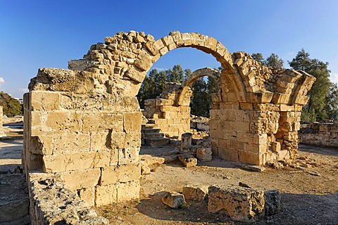 Saranda Kolones fortress, archway, archeology, UNESCO World Heritage Site, Kato, Paphos, Pafos, Cyprus, Europe