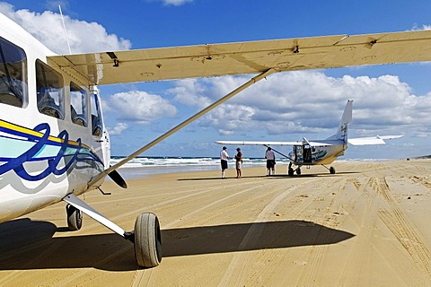 Plane on the 75-Mile Beach, Fraser Island, Queensland, Australia