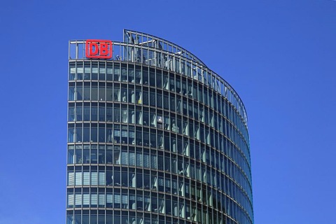 BahnTower high-rise building, owned by the German national railway company Deutsche Bahn, Potsdamer Platz, Potsdam Square, Berlin, Germany, Europe