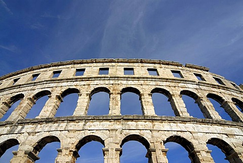 Ancient Roman amphitheater, arena, Pula, Istria, Croatia, Europe