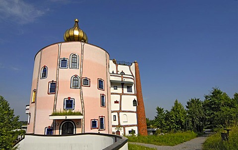 Eccentric architecture of Rogner Thermal Spa and Hotel, designed by Friedensreich Hundertwasser in Bad Blumau, Austria, Europe