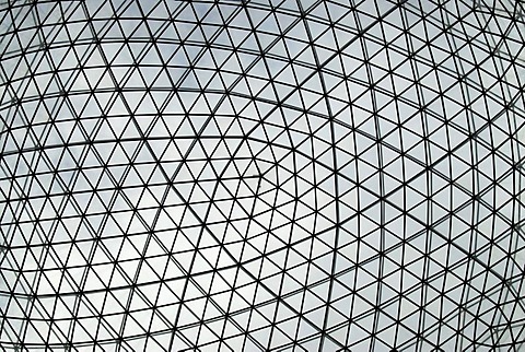 Glass and iron cupola of the Dali Museum, Teatre-Museu Dali in Figueres, Catalonia, Spain, Europe