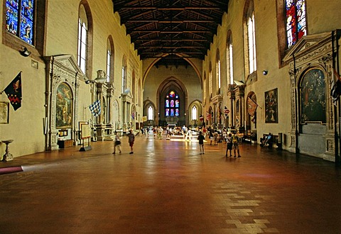 San Domenico Basilica, nave interior, Siena, Tuscany, Italy, Europe