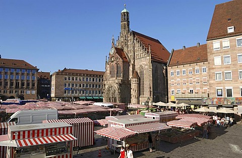 Church of Our Lady, dome, main market place, Nuremberg, Central Franconia, Franconia, Bavaria, Germany, Europe