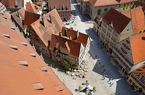 St. George's Minster Square, Dinkelsbuehl, Middle Franconia, Bavaria, Germany, Europe