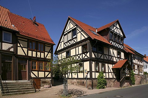 Half-timbered houses, Hann. Muenden, Lower Saxony, Germany, Europe