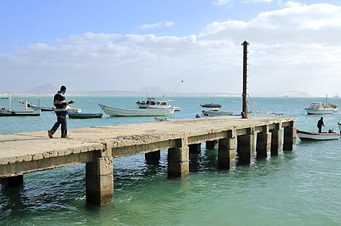 Jetty, Sal Rei, Boa Vista Island, Republic of Cape Verde, Africa