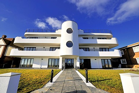 An Art Deco block of flats at Frinton, Essex, England, Great Britain, Europe