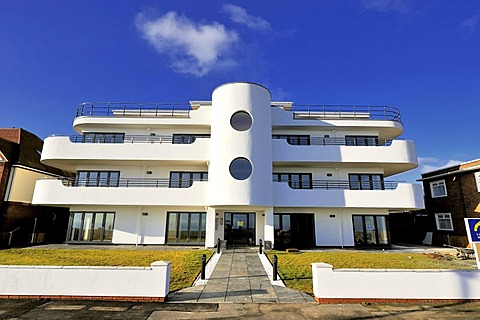 An Art Deco block of flats at Frinton, Essex, England, Great Britain, Europe