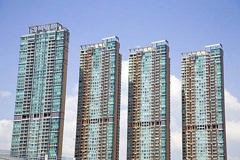 Residential area, multistory buildings, Hongkong, China, Asia