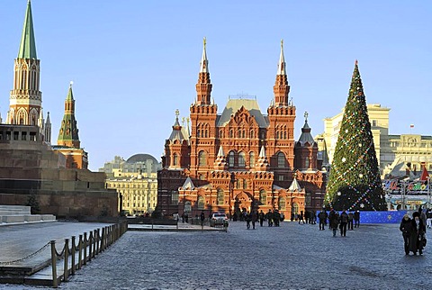 Historical Museum and Lenin tomb on the Red Square, Moscow, Russia